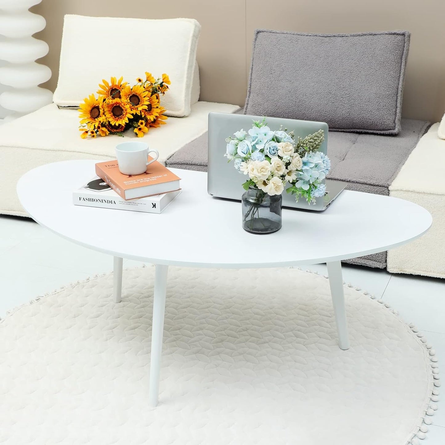 FIRMINANA Mid Century Modern Coffee Table, Large
