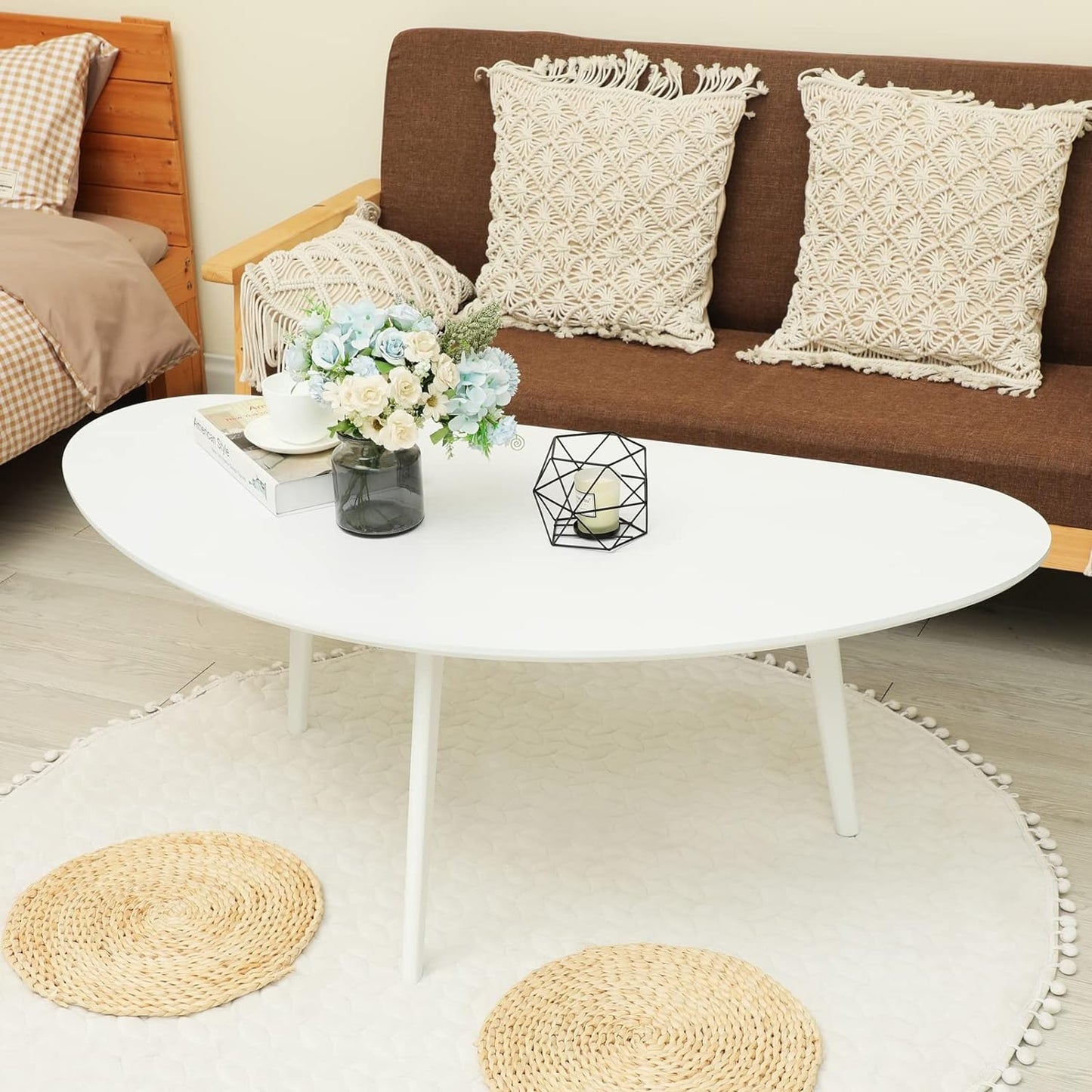 FIRMINANA Mid Century Modern Coffee Table, Large