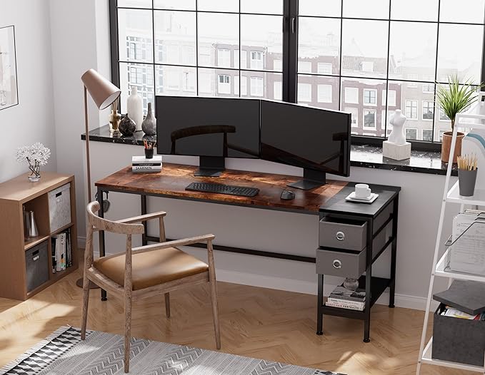HOMIDEC Office Desk, Computer Desk with Drawers