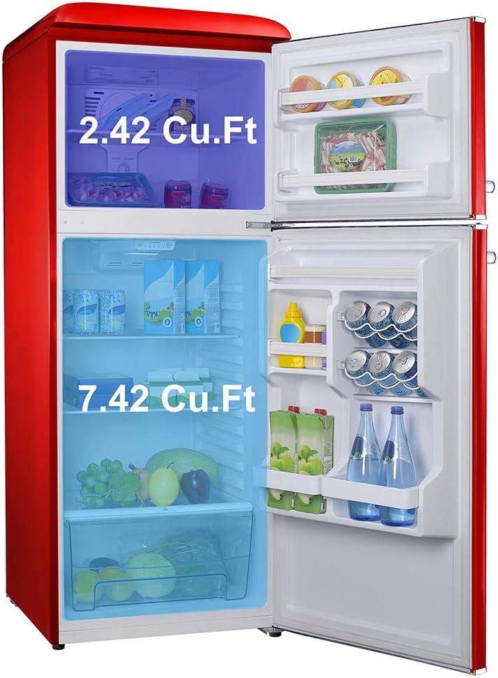 Galanz Retro Refrigerator, Red