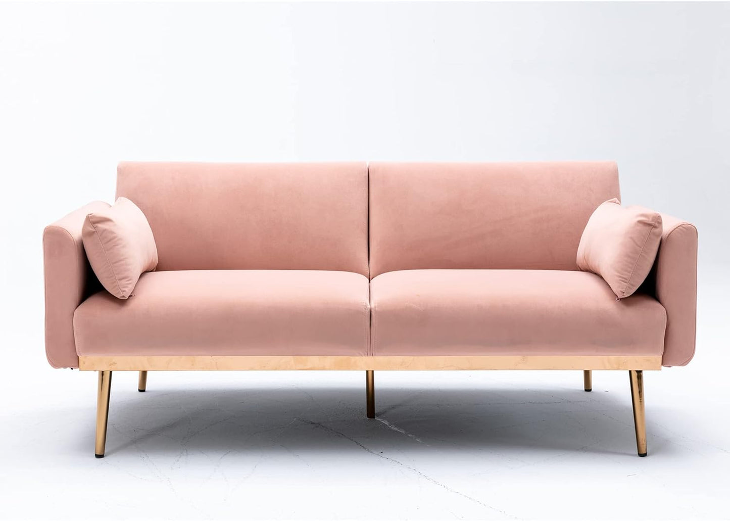 HomSof Loveseat Pink Modern Sofa Small Couch