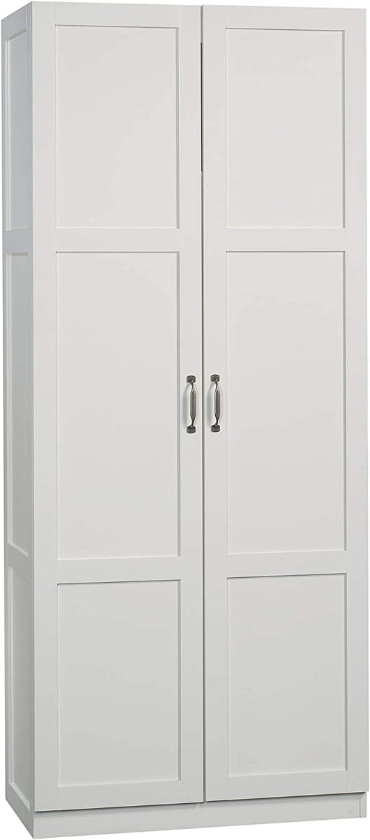 Sauder Select Storage Cabinet, L: 29.61" x W: 16.02" x H: 71.50", White Finish