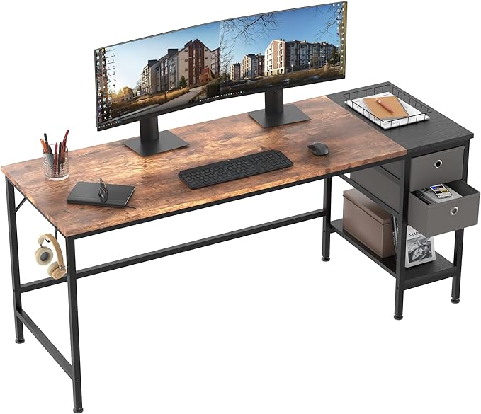 HOMIDEC Office Desk, Computer Desk with Drawers