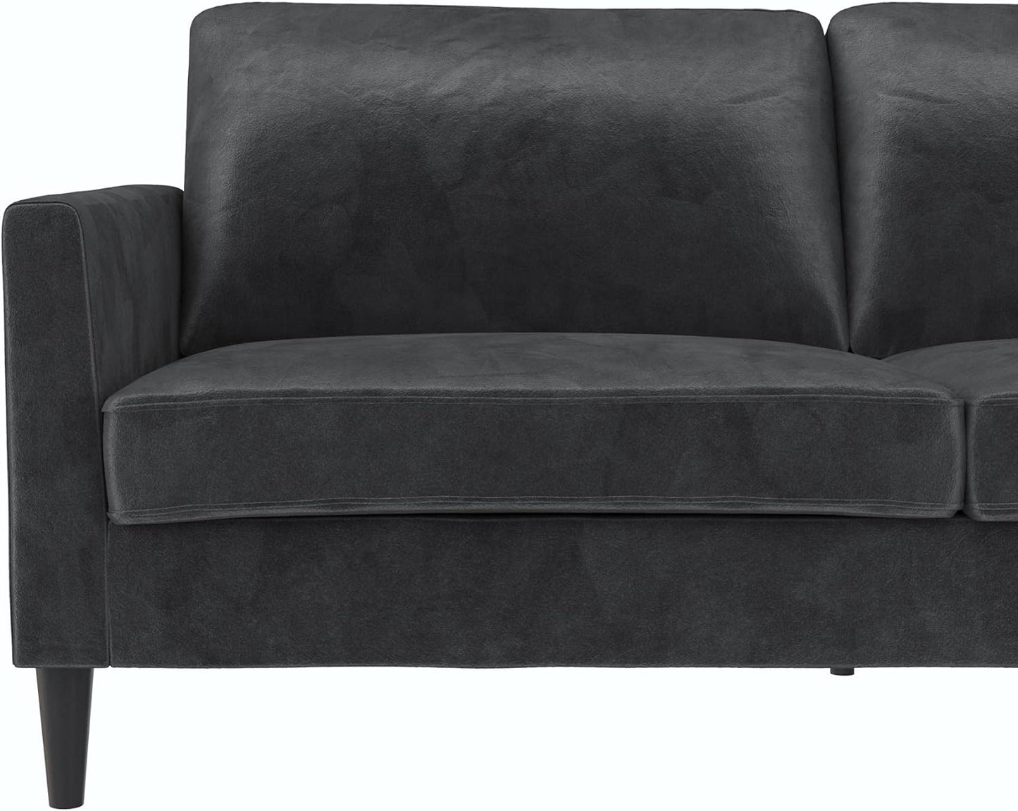 Mr. Kate Winston Sofa, Dark Gray Velvet