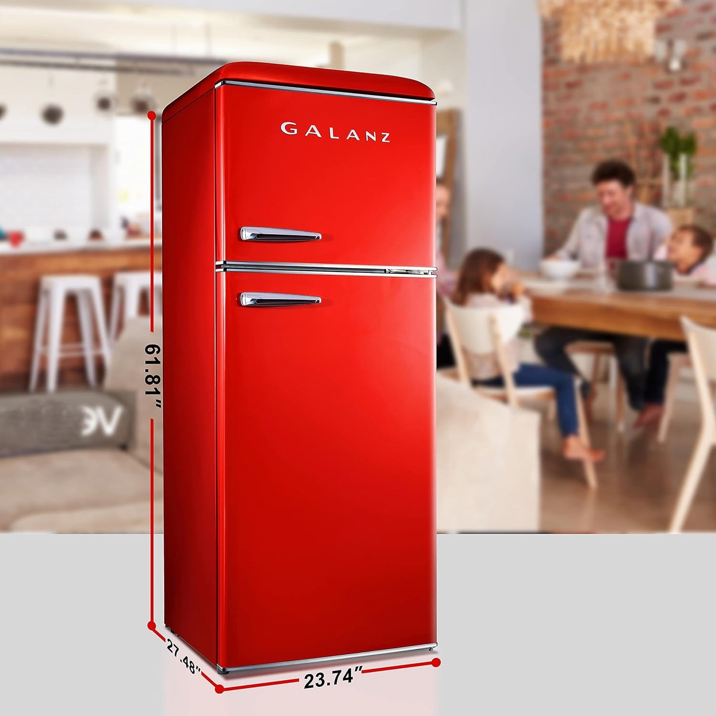 Galanz Retro Refrigerator, Red