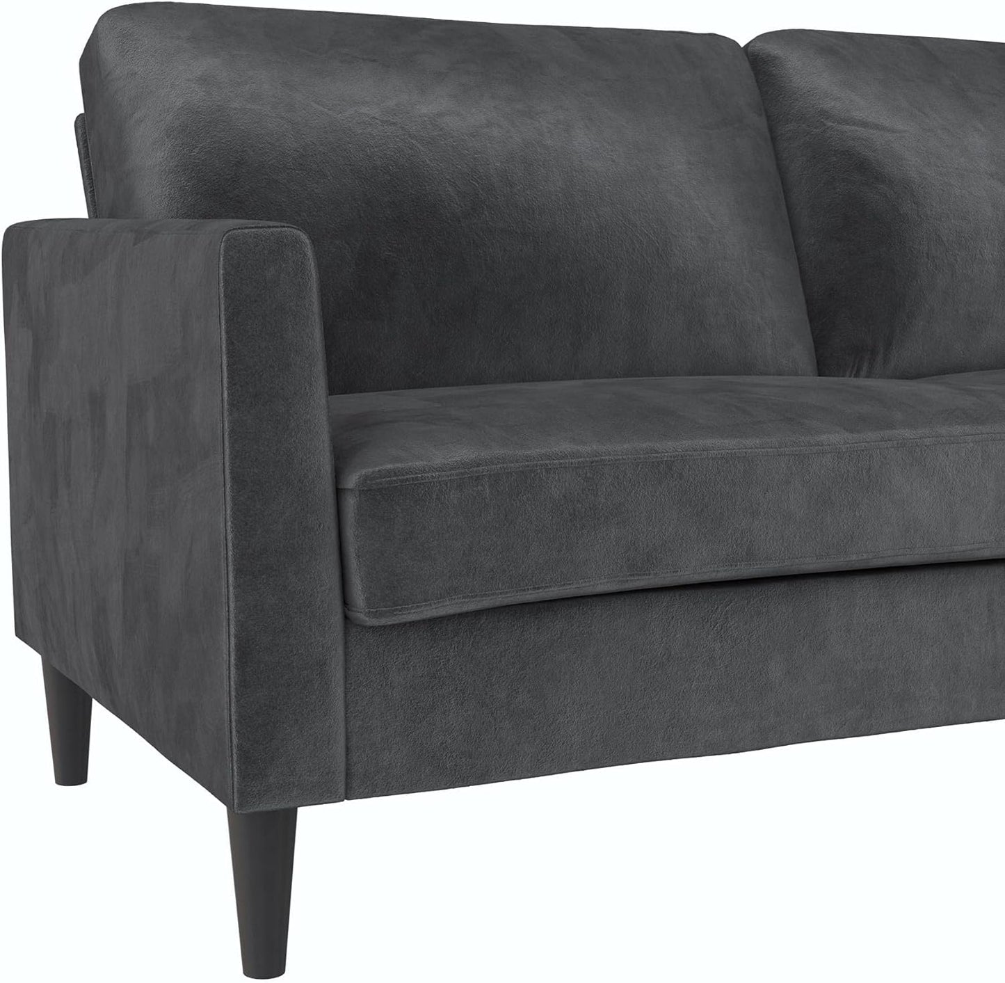 Mr. Kate Winston Sofa, Dark Gray Velvet