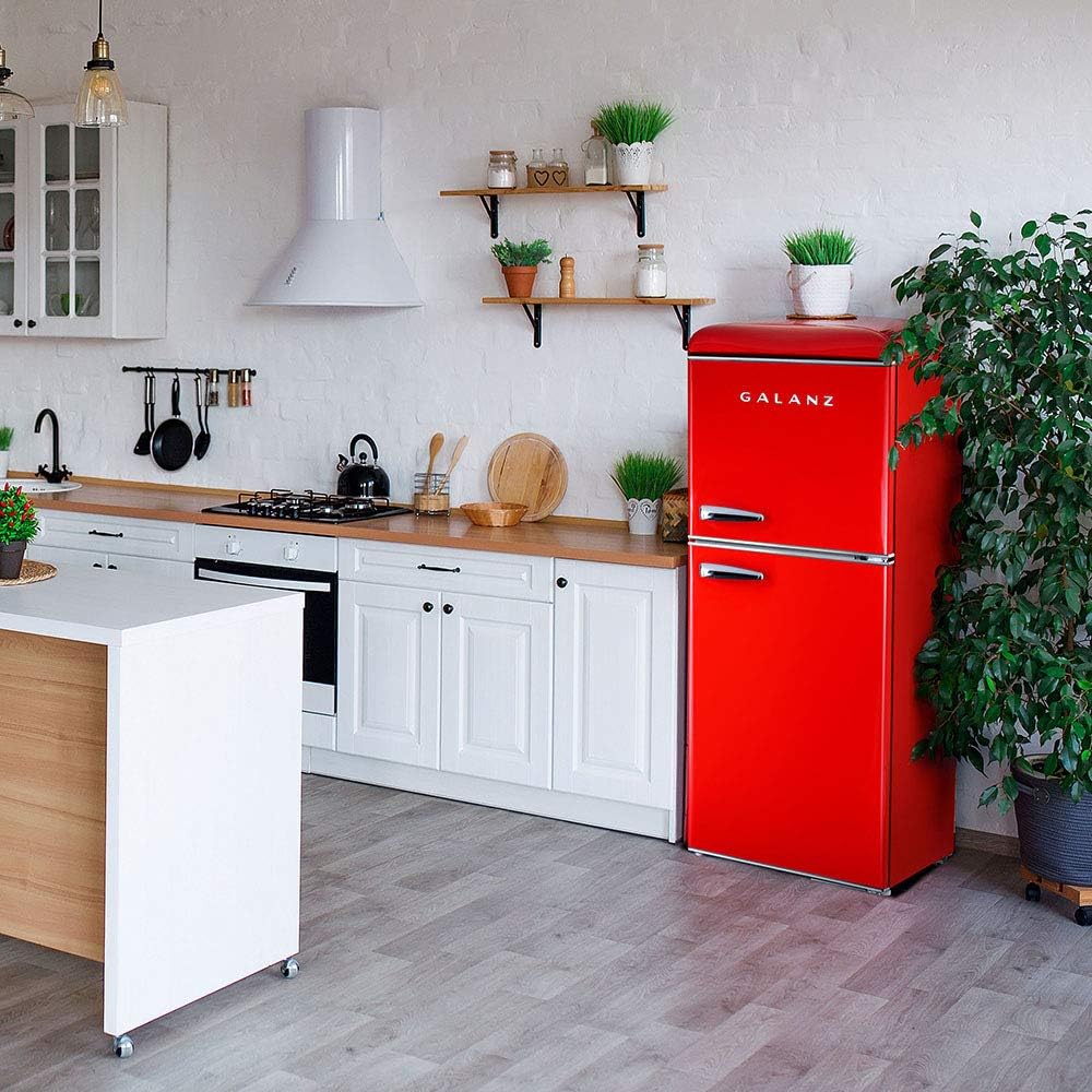 Galanz Retro Refrigerator, Red