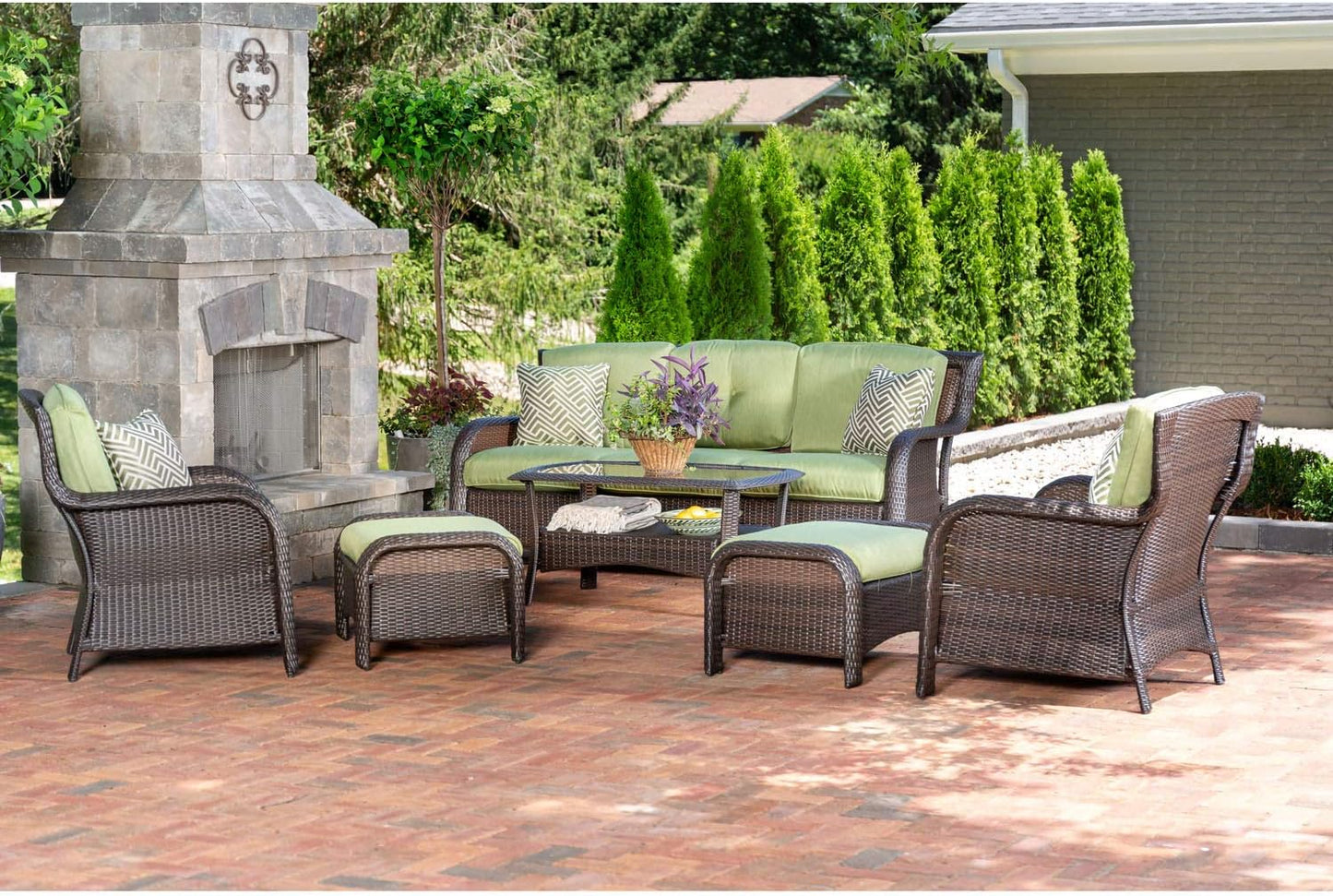 Hanover Strathmere 6-Piece Patio Conversation Set with Sofa