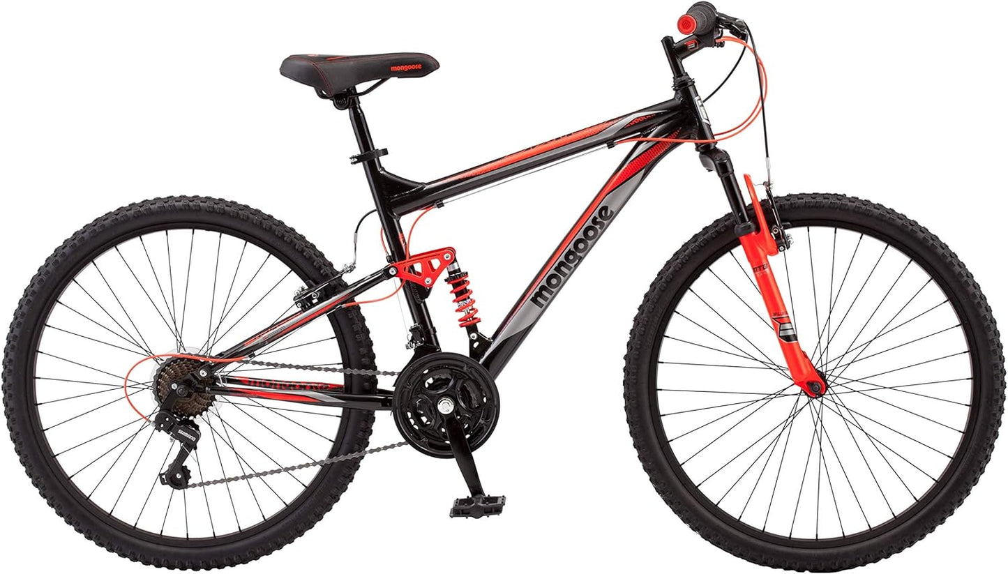 Mongoose Status 2.2 Mountain Bike, Black/Red