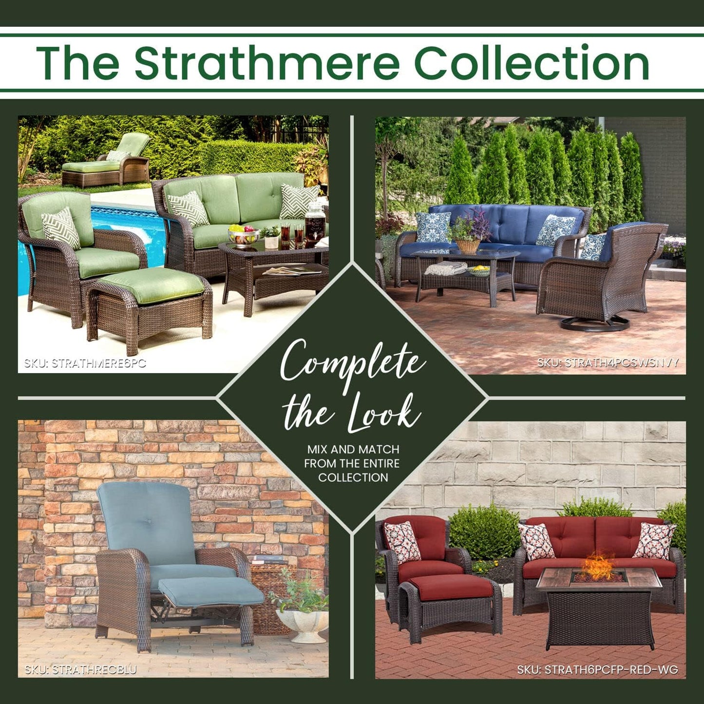 Hanover Strathmere 6-Piece Patio Conversation Set with Sofa