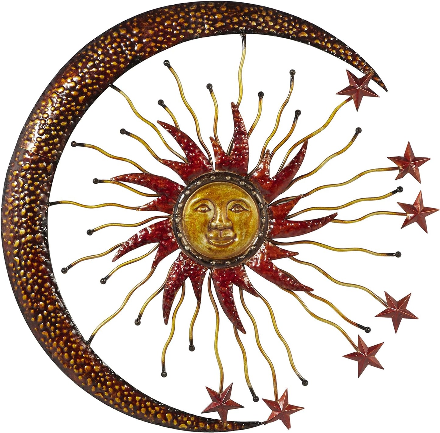 Deco 79 Metal Sun and Moon Wall Decor