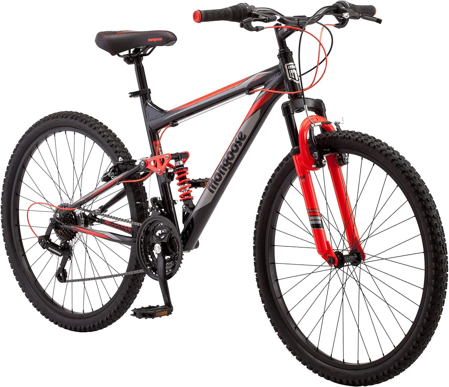 Mongoose Status 2.2 Mountain Bike, Black/Red