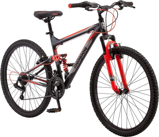 Mongoose Status 2.2 Mountain Bike, Black/Red