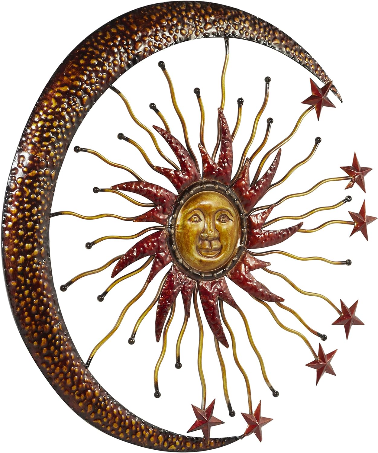 Deco 79 Metal Sun and Moon Wall Decor