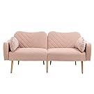 HomSof Loveseat Pink Modern Sofa Small Couch