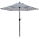 Sunnyglade 7.5' Patio Umbrella Outdoor Table Market, Blue and White