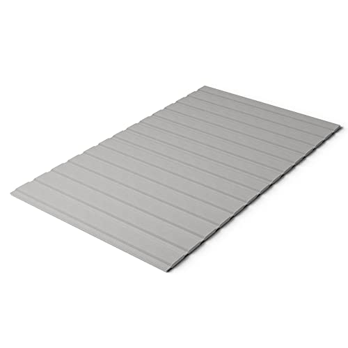 Treaton, 0.75-Inch Horizontal Mattress Support Wooden Bunkie Board/Bed Slats with Cover, Full, Grey