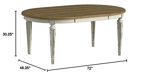 Signature Design by Ashley Realyn French Country Oval Dining Room Extension Table, Chipped White