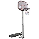 AOKUNG Teenagers Youth Height Adjustable 3.9ft to 6.4ft Pool Basketball Hoop 37 Inch Backboard Portable Basketball Goal System with Stable Base and Wheels, use for Indoor Outdoor