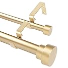 Gold Double Curtain Rods for Windows 72 to, 6-12Ft