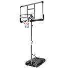 Rakon Teenagers Height Adjustable 6.5-10'Basket 44 "Backboard Portable Basket System for Indoor and Outdoor use