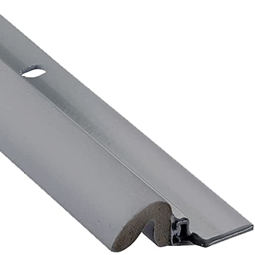 Simply Conserve Premium Screw-On Set Door Weatherstripping with Aluminum Carrier and Foam Gasket in Gray KC600-G | Door Draft Stopper for Sides and Top | Foam Weather Stripping Door Seal