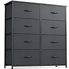 CubiCubi Dresser for Bedroom, 8 Drawer Storage Organizer, Grey