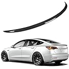 TMPZ for Tesla Model 3 Rear Spoiler Wings, Bright Carbon Fiber