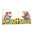 Artsbay Farm Animal Pig Wall Art Cute, Inches