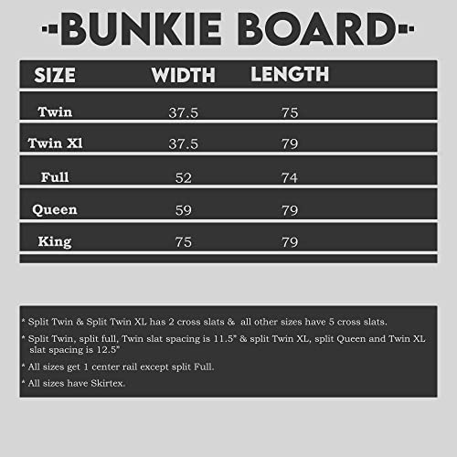 Treaton 1.5-Inch Split Fully Assembled Bunkie Board for Mattress/Bed Support, Twin XL (Set of 2), Grey