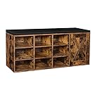 VASAGLE Storage Bench with Cupboard and 9 Open, Brown