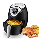 Flexzion Electric Air Fryer Cooker 1400W, 4.8 Quart, Black