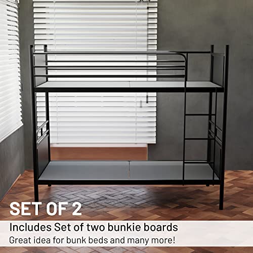 Treaton 1.5-Inch Split Fully Assembled Bunkie Board for Mattress/Bed Support, Twin XL (Set of 2), Grey