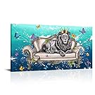 VANSEEING Lion with Crown Canvas Wall Art, inch