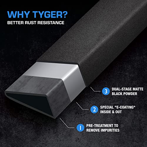 Tyger Auto 4" Riser Running Boards Compatible with 2005-2023 Toyota Tacoma | Double Cab | TG-RS2T40158 | Side Step Rails Nerf Bars