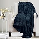 The Connecticut Home Company Throw Blanket, Soft, Blue