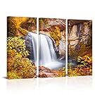 sechars Autumn Waterfall Wall Art Canvas Modern, PCS