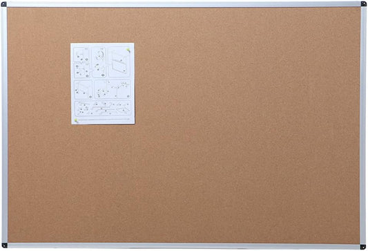 VIZ-PRO Cork Notice Board, 8' x 4', Silver Aluminium Frame