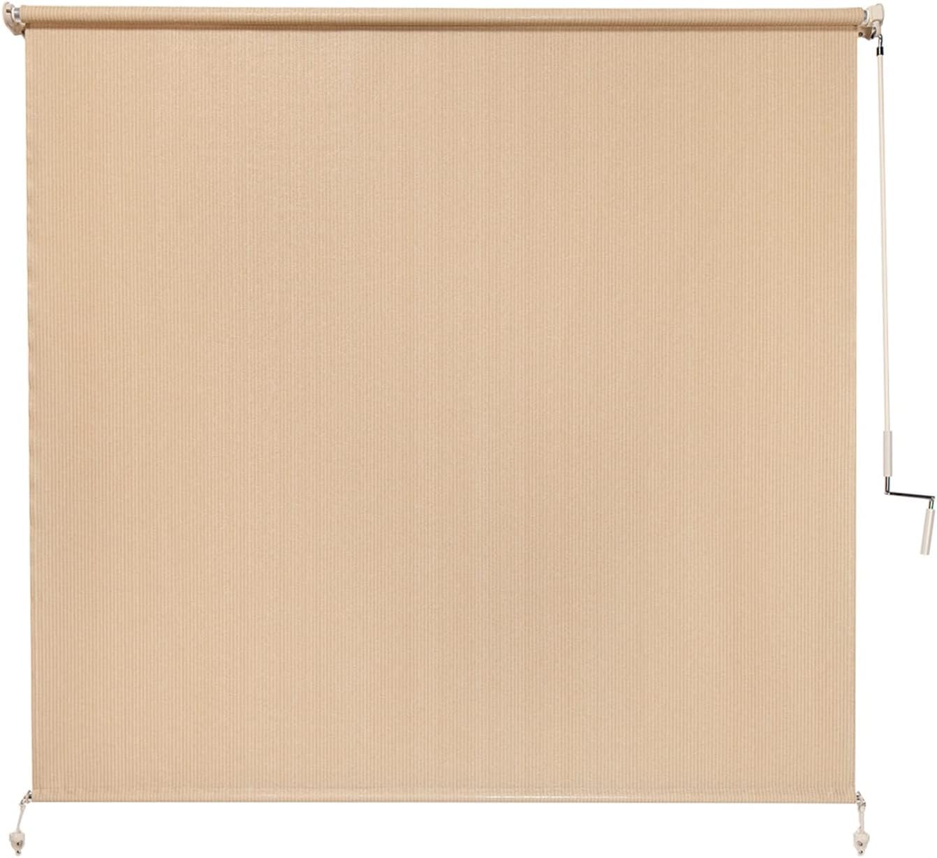 Coolaroo 474829 Outdoor Roller Shade, (6' W X 8' L), Pebble