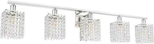 BONLICHT Bathroom Light Fixtures Chrome 5 Lights Modern, Bedroom