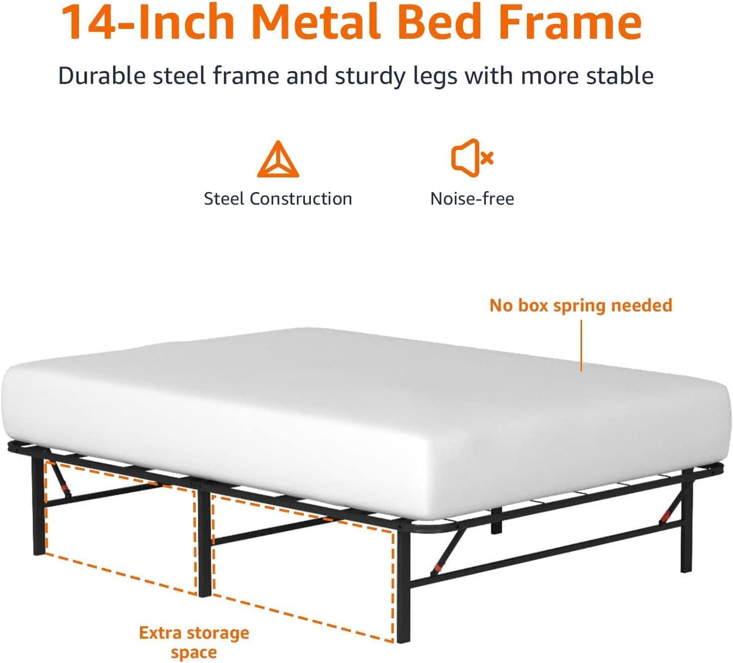 Amazon Basics Foldable Metal Platform Bed Frame