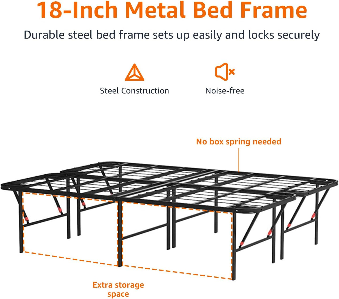 Amazon Basics Foldable Metal Platform Bed Frame