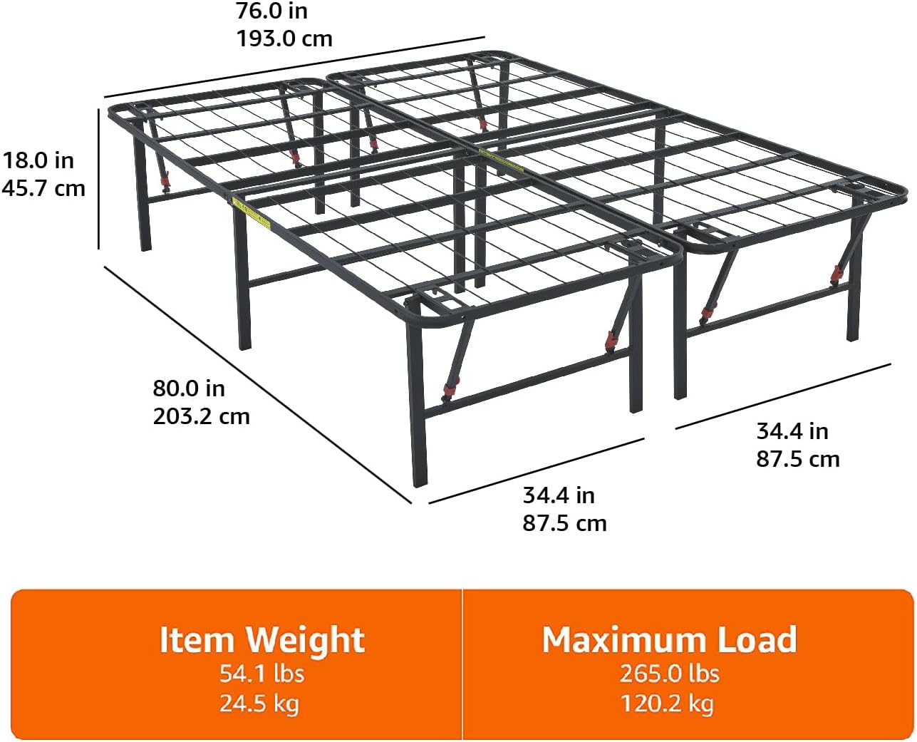 Amazon Basics Foldable Metal Platform Bed Frame