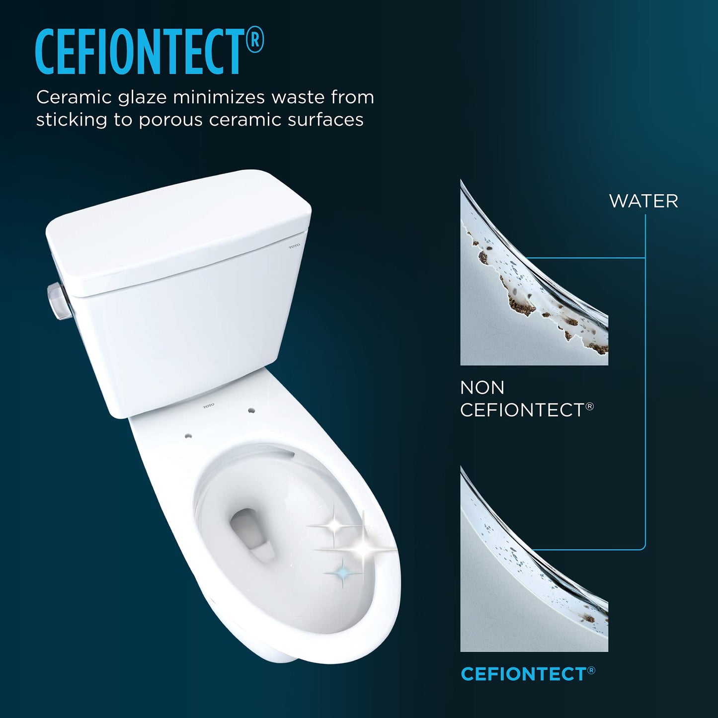 TOTO Drake Two-Piece Elongated 1.6 GPF Universal Height TORNADO FLUSH Toilet with CEFIONTECT, Cotton White - CST776CSFG#01 (BOTTOM PIECE ONLY