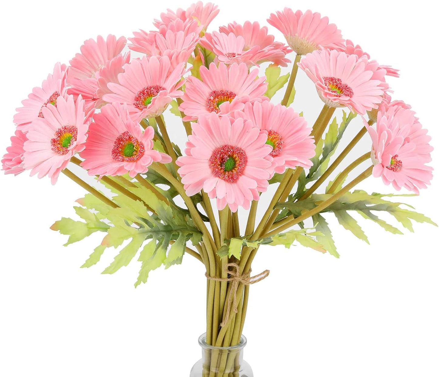 ZSHCONG 24pcs Gerbera Daisies Flowers 17.5”Length Real Touch Pu Fake Flowers Odorless Gift Box Package for Home Decorations Centerpieces Arrangement Wedding Bouquet (Pink, Orange, Lilac & Red))