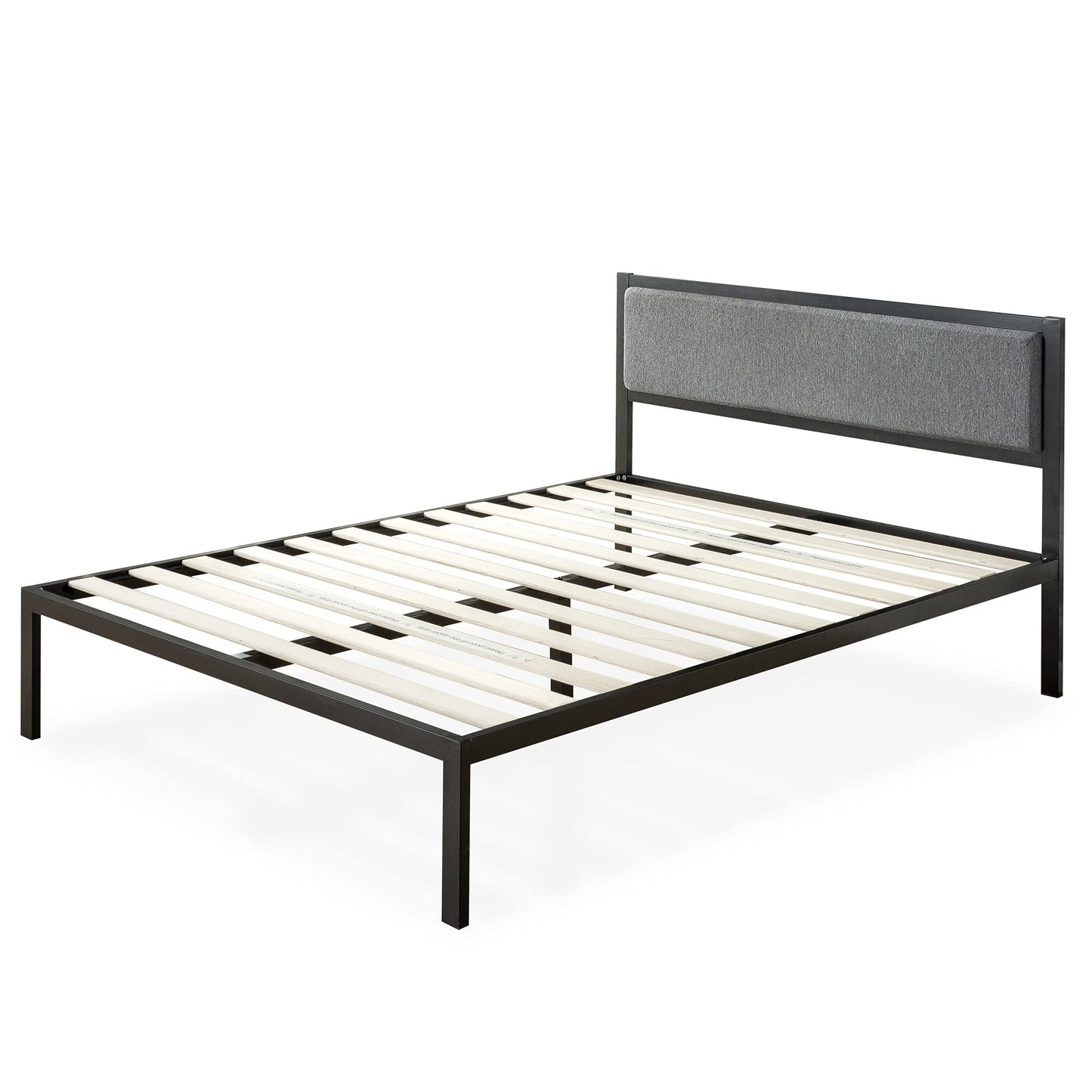 ZINUS Korey Metal Platform Bed Frame with Upholstered Headboard, Wood Slat Support, No Box Spring, Easy Assembly, Full