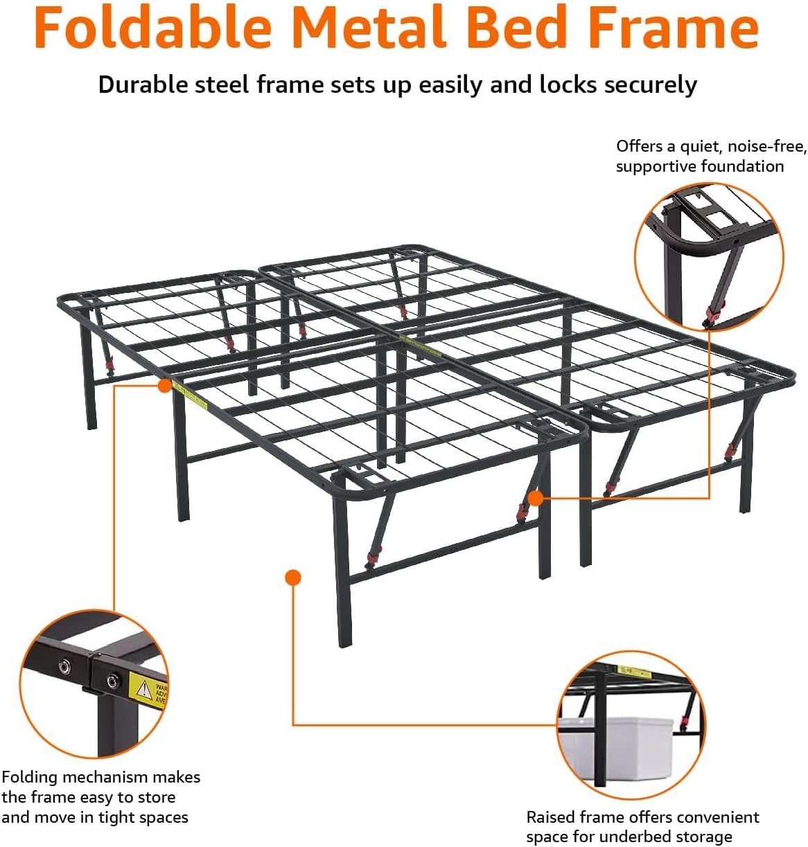 Amazon Basics Foldable Metal Platform Bed Frame