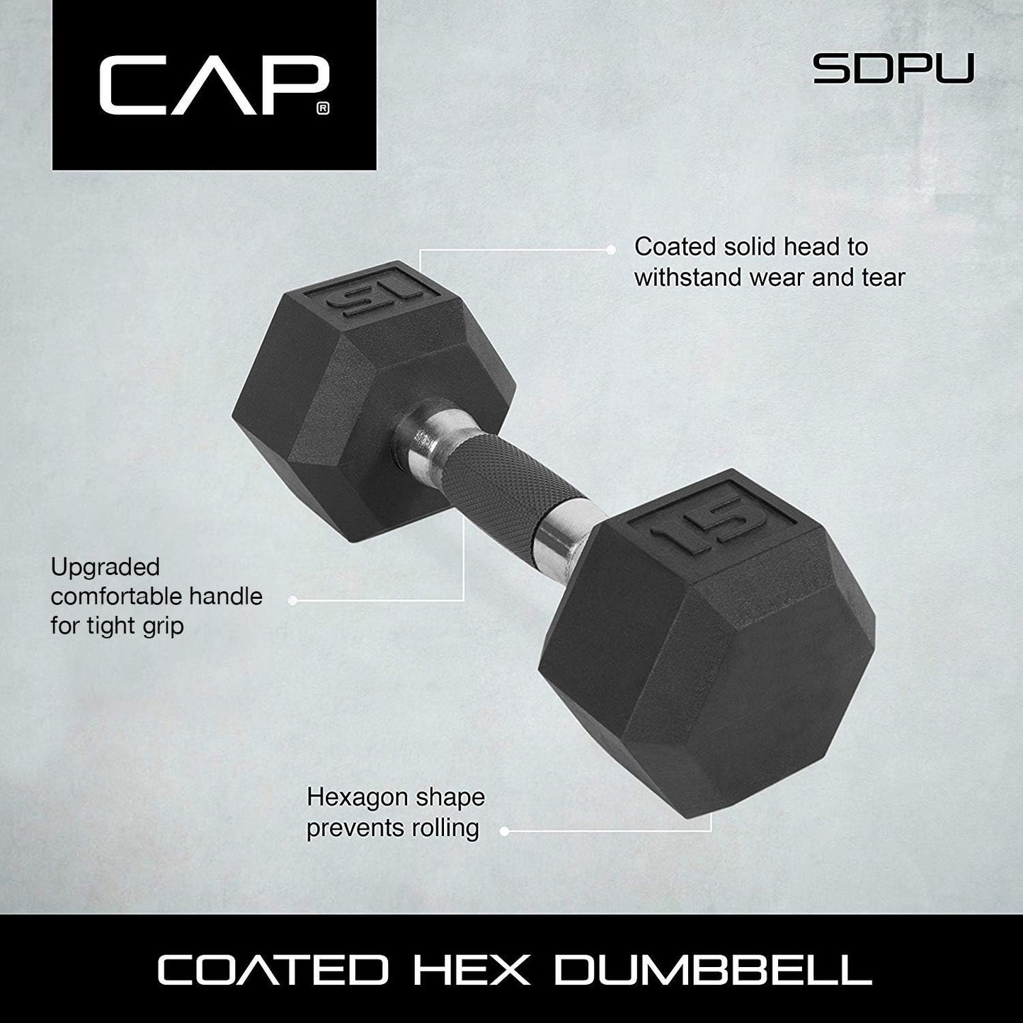 CAP Barbell Coated Dumbbell Weight | Multiple Handle Options