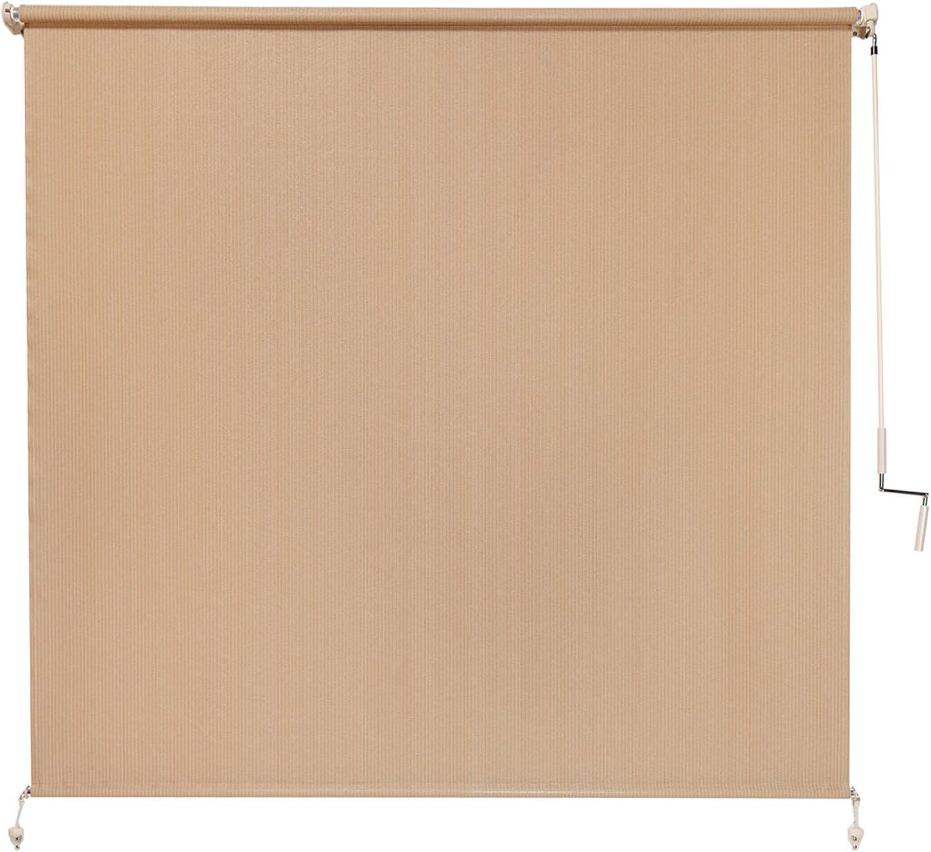 Coolaroo 474829 Outdoor Roller Shade, (6' W X 8' L), Pebble