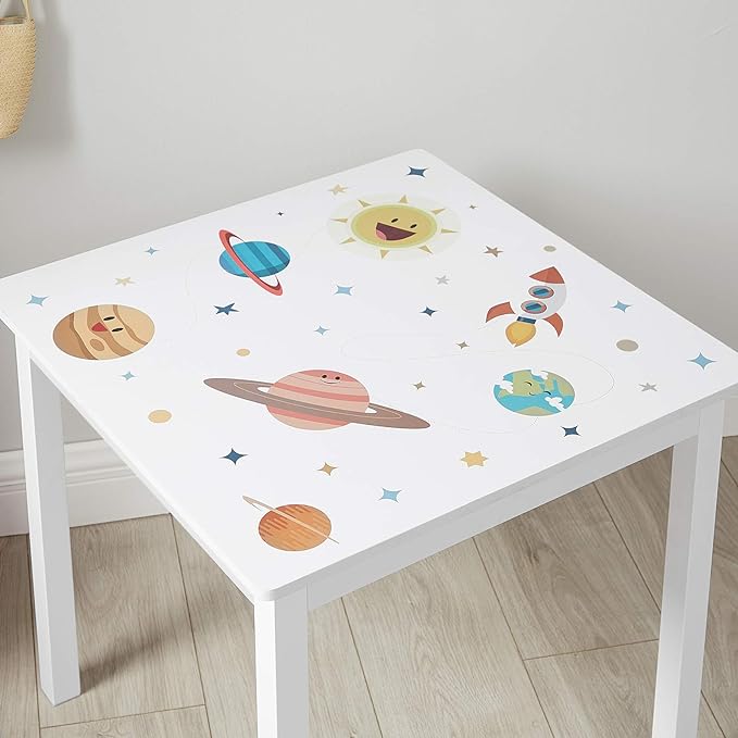 SONGMICS Children?ÇÖs Table and Chair Set, for, White